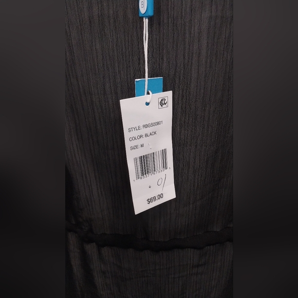 NWT Bleu Rod Beattie black sheer swimsuit cover up 100% polyester Size M - Picture 9 of 13